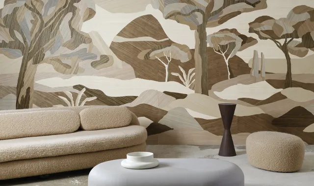 Behang met natuurlijke structuur